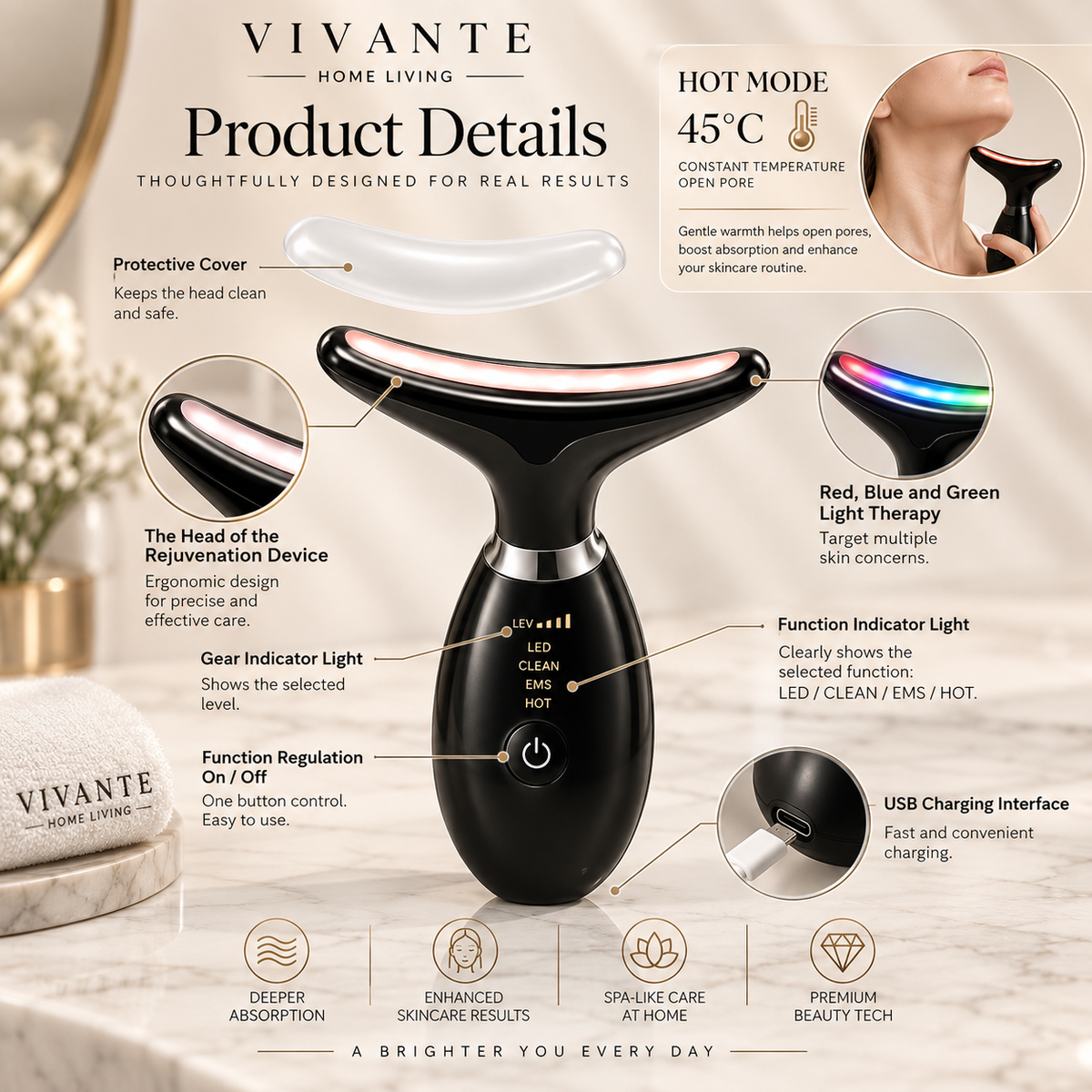 Vivante Sculpt EMS Face Lifting & Neck Massager
